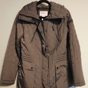 BCBGeneration Olive Quilted Hooded Light Puffer Coat